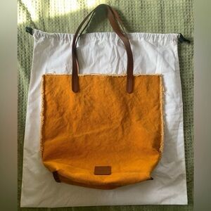 Mustard canvas tote